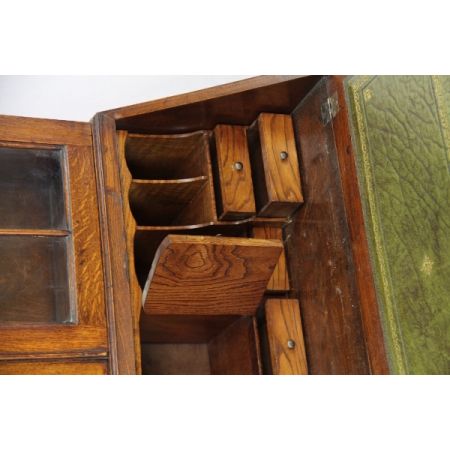 Aufsatz Sekretär Eiche Massivholz Jacobean Style England 1910