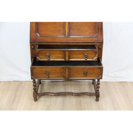 Aufsatz Sekretär Eiche Massivholz Jacobean Style England 1910