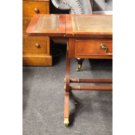 Mahagoni Sofatable Pembroke mit Lederplatte