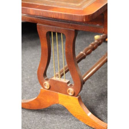 Mahagoni Sofatable Pembroke mit Lederplatte