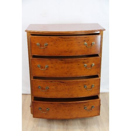 Eibenholz Bowfront Kommode mit Patina