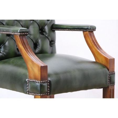 Chesterfield Esszimemrstuhl "Belmond" in Birch Antique Green