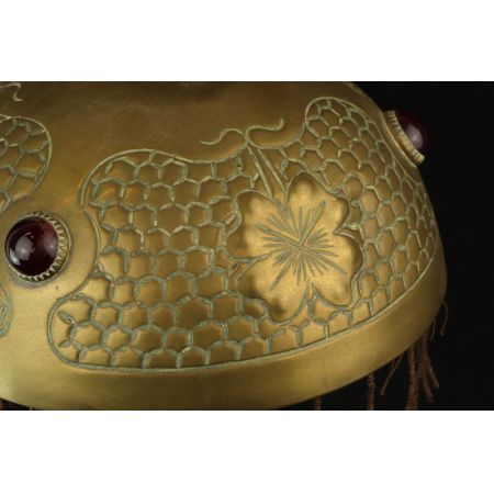 Lampe Gold veredelt mit Steinen  Art Neveau France