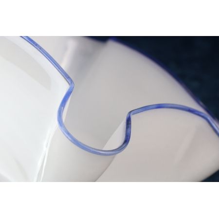 Lampenschirm Glas blauer Rand Halterung