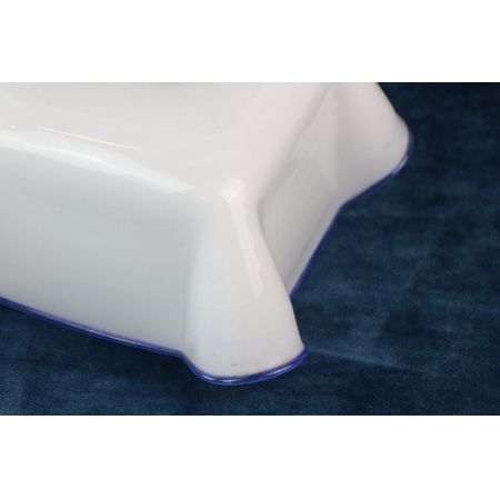 Lampenschirm Glas blauer Rand Halterung