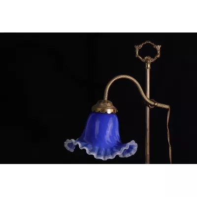 Schreibtischlampe blau/gold  Messing Original