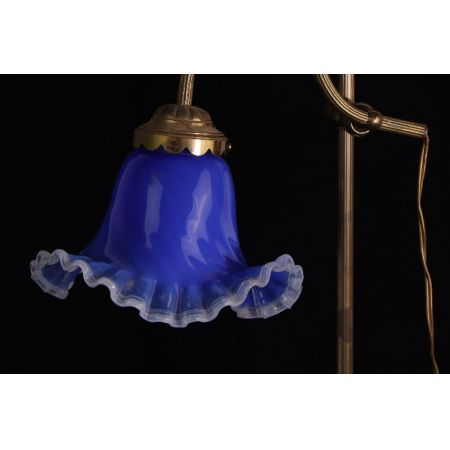 Schreibtischlampe blau/gold  Messing Original