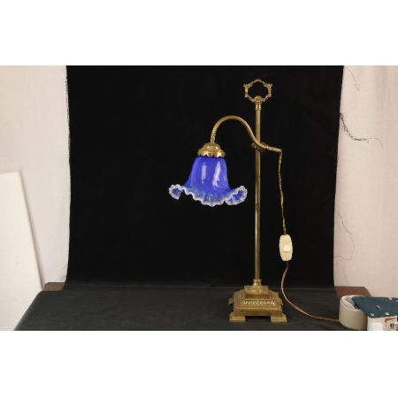 Schreibtischlampe blau/gold  Messing Original