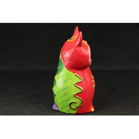 Holzfigur Eule (bunt)