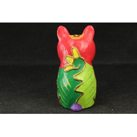 Holzfigur Eule (bunt)