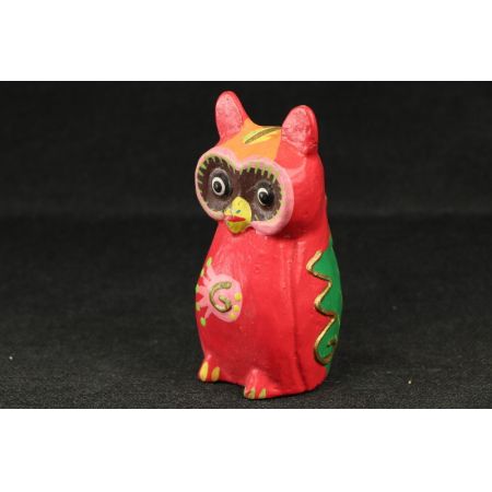 Holzfigur Eule (bunt)