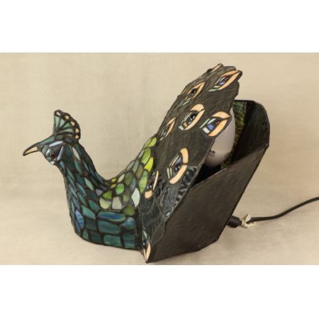 Tiffany Glas Lampe Pfau Tischlampe