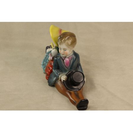 Set Junge und Mädchen Porzellan Figuren Buchstützen