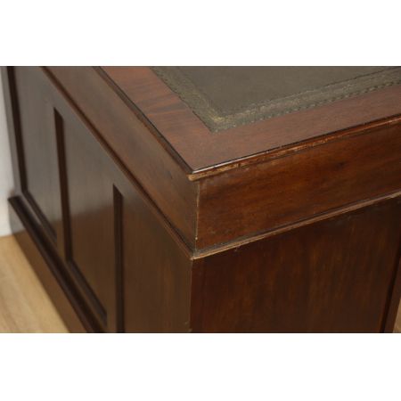 Antiker Pedestal Desk/ Säulenschreibtisch mit Ledereinsatz