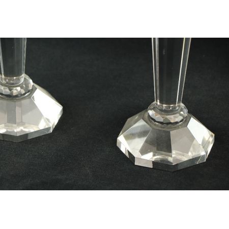 2er Set Kerzenhalten Kristall Glas geschliffen