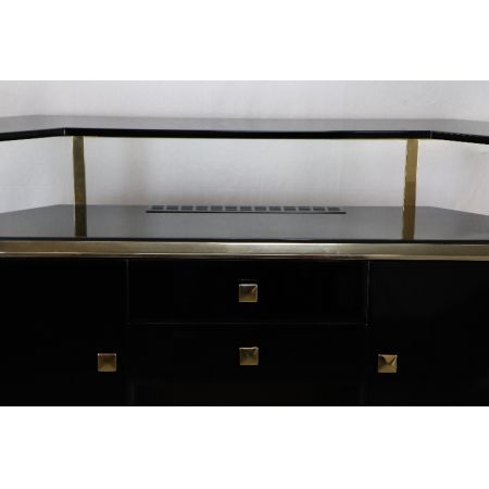Bar Schwarz Gold Art Deco vintage 60er Klavierlack