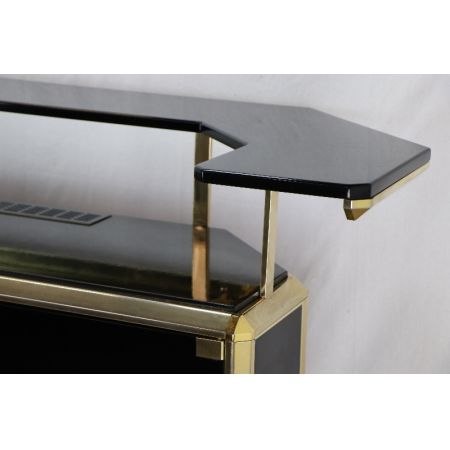 Bar Schwarz Gold Art Deco vintage 60er Klavierlack