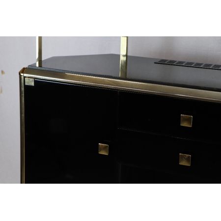 Bar Schwarz Gold Art Deco vintage 60er Klavierlack