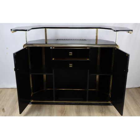 Bar Schwarz Gold Art Deco vintage 60er Klavierlack