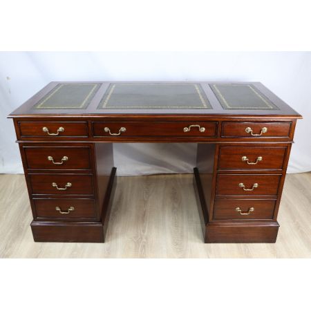 Schreibtisch Mahagoni Pedestal Desk Lederplatte