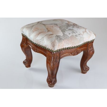 Kleiner Hocker Massivholz Stoffbezug