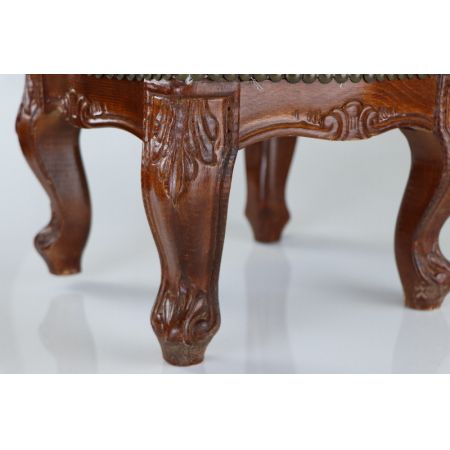 Kleiner Hocker Massivholz Stoffbezug