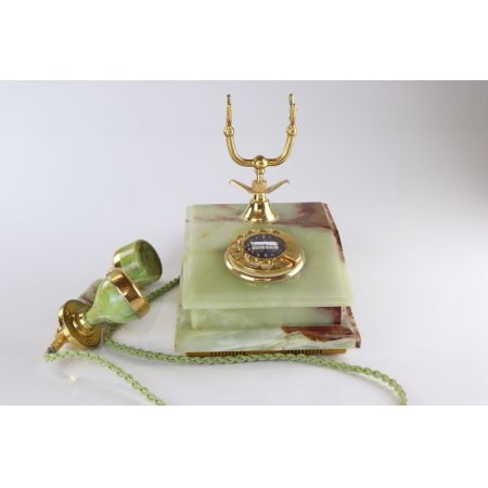 Antikes Telefon mit Wählscheibe, Marmor