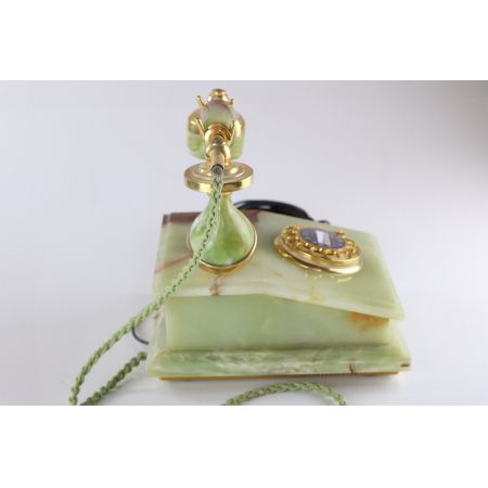 Antikes Telefon mit Wählscheibe, Marmor