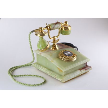 Antikes Telefon mit Wählscheibe, Marmor