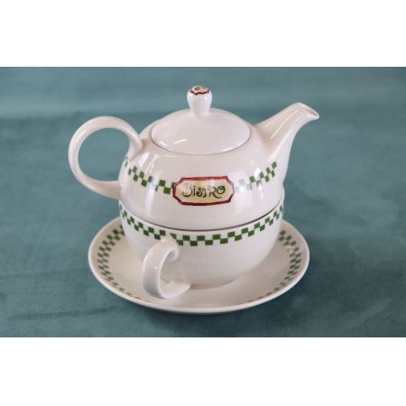 Antikes Original Bistro Teekannen Set aus Porzellan