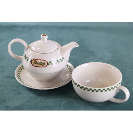 Antikes Original Bistro Teekannen Set aus Porzellan