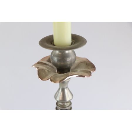 Antikes Silbernes Kerzenständer Set, Florale Motive