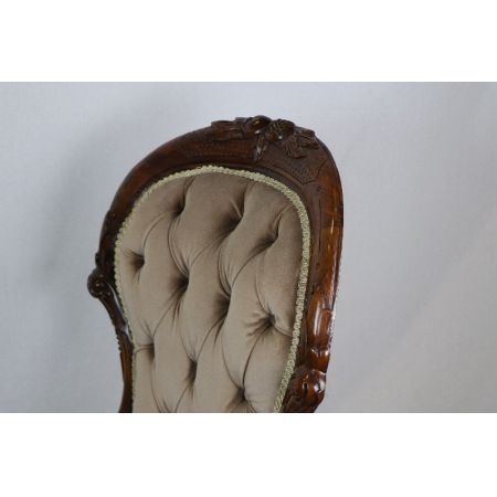 Victorian Easy Chair, Viktorianischer Sessel mit Samtbezug