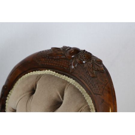 Victorian Easy Chair, Viktorianischer Sessel mit Samtbezug