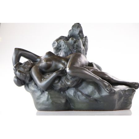 Antiker Kerzenhalter mit Nymphen Motiv