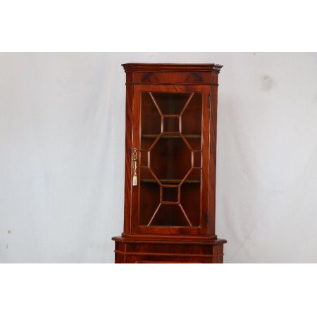Eckschrank  Mahagoni  England Regency Verglasung