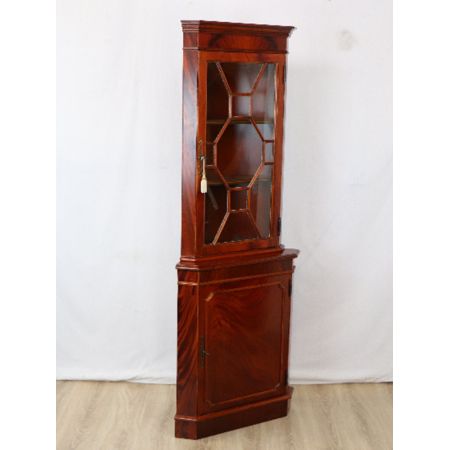 Eckschrank  Mahagoni  England Regency Verglasung