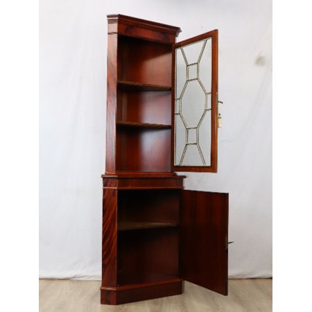 Eckschrank  Mahagoni  England Regency Verglasung