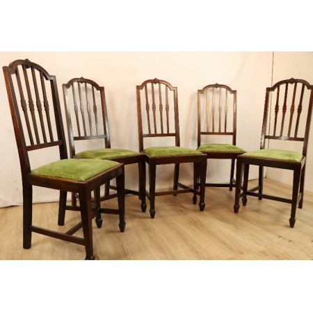 Stuhl  5 Set   Mahagoni Edwardian mit Stoffsitzen