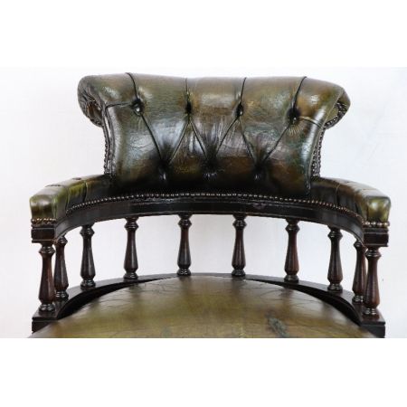 Leder Swivel Vintage Captainschair