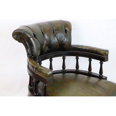 Leder Swivel Vintage Captainschair