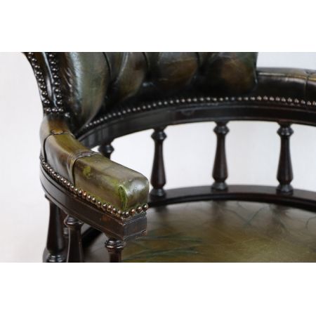 Leder Swivel Vintage Captainschair