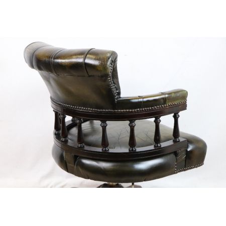 Leder Swivel Vintage Captainschair