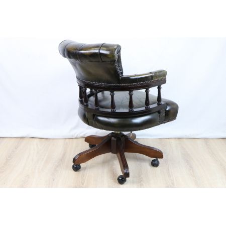 Leder Swivel Vintage Captainschair