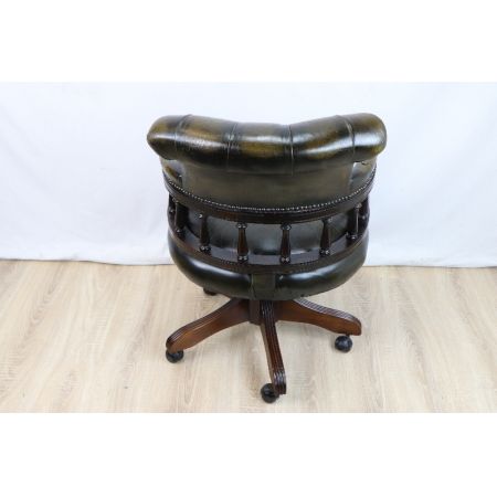 Leder Swivel Vintage Captainschair