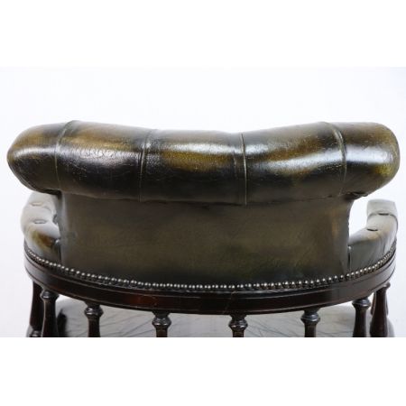 Leder Swivel Vintage Captainschair