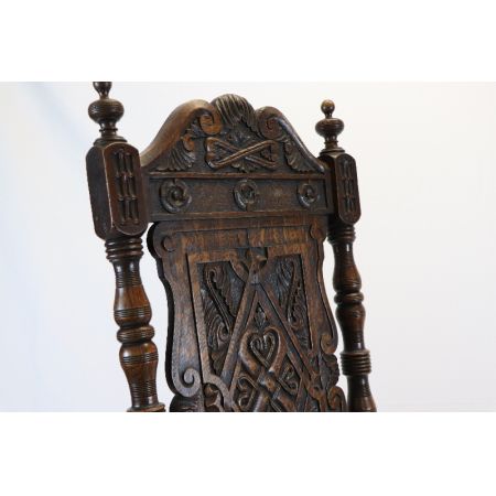 Paar englischer viktoriansicher Landhausstühle aus Massivholz Eiche