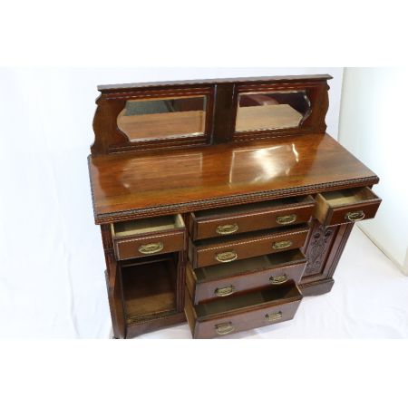 Antikes Mahagoni Sideboard aus England im viktorianischen Viktorian, antikes Aufsatzbuffet