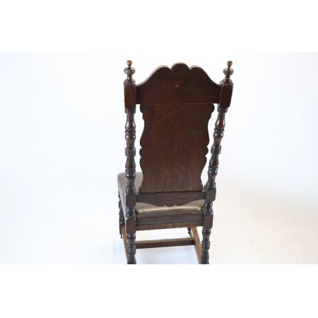 Paar englischer viktoriansicher Landhausstühle aus Massivholz Eiche