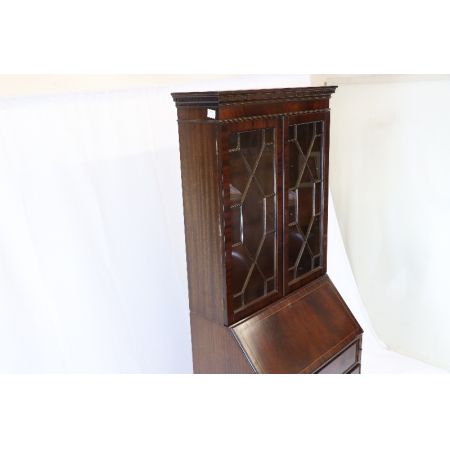 Aufsatzsekretär Mahagoni Bureau Bookcas England